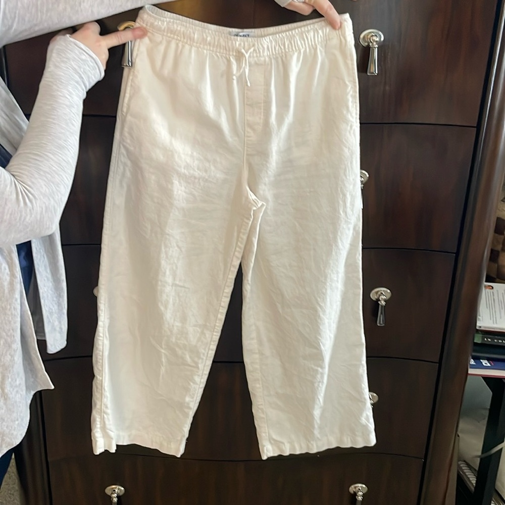 Old Navy girls XL (16), white cropped linen pants